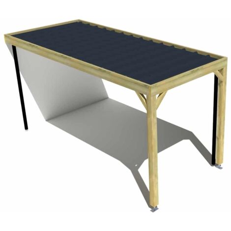 Carport bois • 2m x 5m • adossée • sens profondeur • livraison comprise