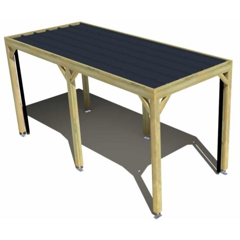 Carport bois • 2m x 5m • indépendante • sens largeur • livraison comprise