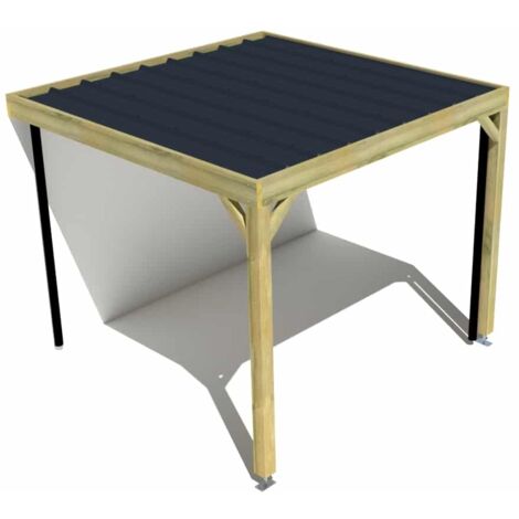 Carport bois • 3m x 3m • adossée • sens largeur • livraison comprise