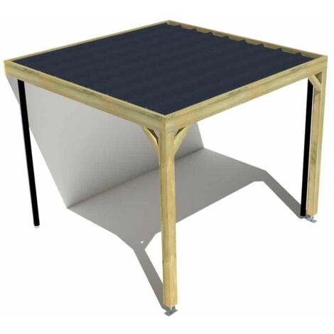 Carport bois • 3m x 3m • adossée • sens profondeur • livraison comprise