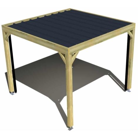 Carport bois • 3m x 3m • indépendante • sens largeur • livraison comprise