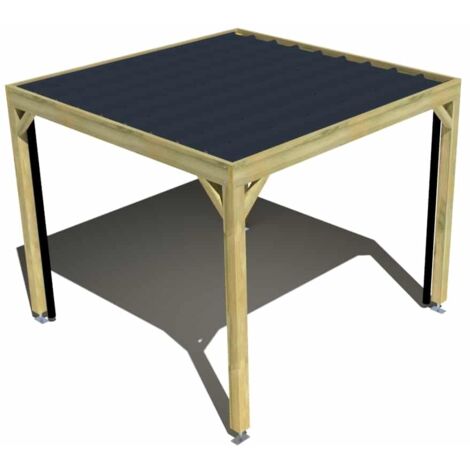 Carport bois • 3m x 3m • indépendante • sens profondeur • livraison comprise