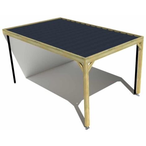 Carport bois • 3m x 5m • adossée • sens profondeur • livraison comprise