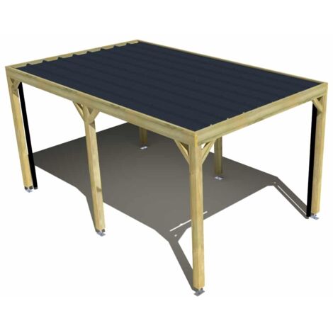 Carport bois • 3m x 5m • indépendante • sens largeur • livraison comprise