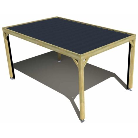 Carport bois • 3m x 5m • indépendante • sens profondeur • livraison comprise
