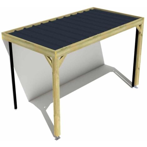 Carport bois • 4m x 2m • adossée • sens largeur • livraison comprise