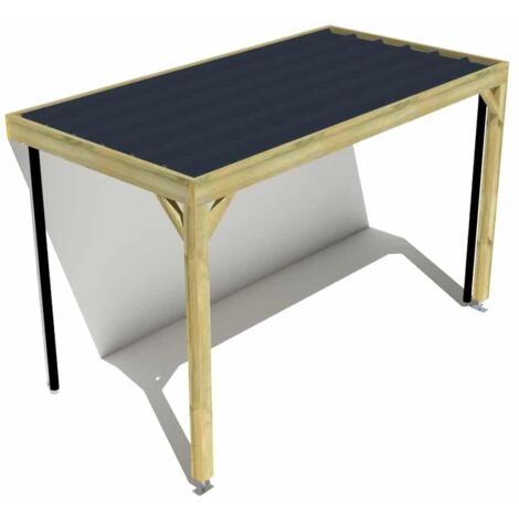 Carport bois • 4m x 2m • adossée • sens profondeur • livraison comprise