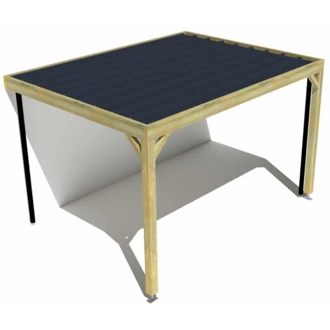 Carport bois • 4m x 3m • adossée • sens profondeur • livraison comprise