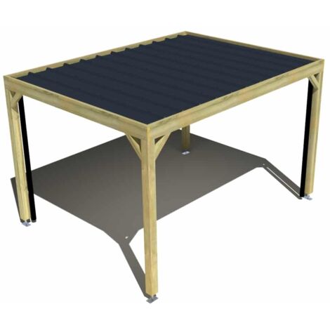 Carport bois • 4m x 3m • indépendante • sens largeur • livraison comprise