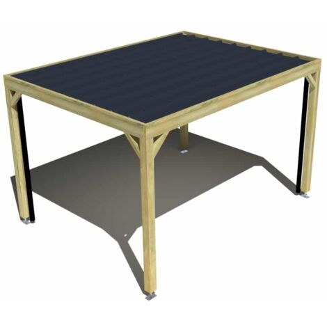 Carport bois • 4m x 3m • indépendante • sens profondeur • livraison comprise