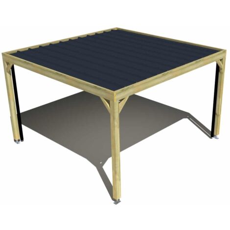 Carport bois • 4m x 4m • indépendante • sens largeur • livraison comprise