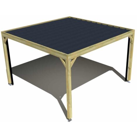 Carport bois • 4m x 4m • indépendante • sens profondeur • livraison comprise