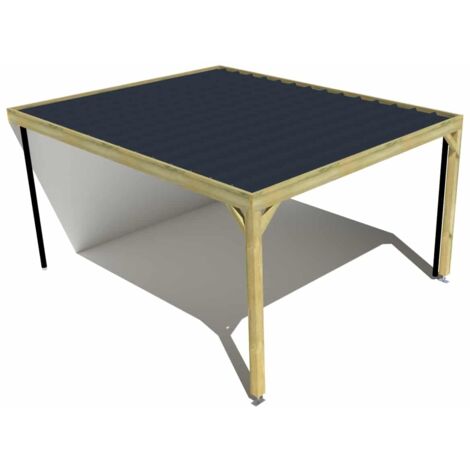Carport bois • 4m x 5m • adossée • sens profondeur • livraison comprise