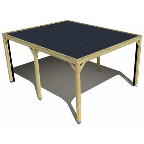 Carport bois • 4m x 5m • indépendante • sens largeur • livraison comprise