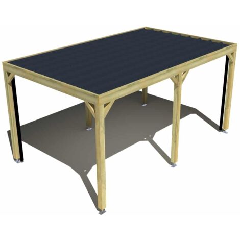 Carport bois • 5m x 3m • indépendante • sens profondeur • livraison comprise