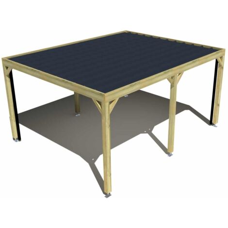 Carport bois • 5m x 4m • indépendante • sens profondeur • livraison comprise