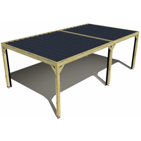 Carport bois • 7m x 4m • indépendante • sens largeur • livraison comprise