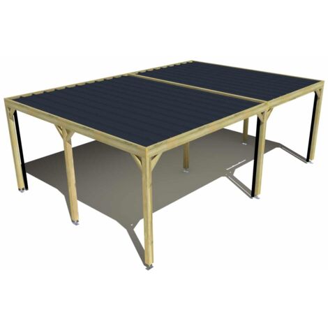 Carport bois • 7m x 5m • indépendante • sens largeur • livraison comprise