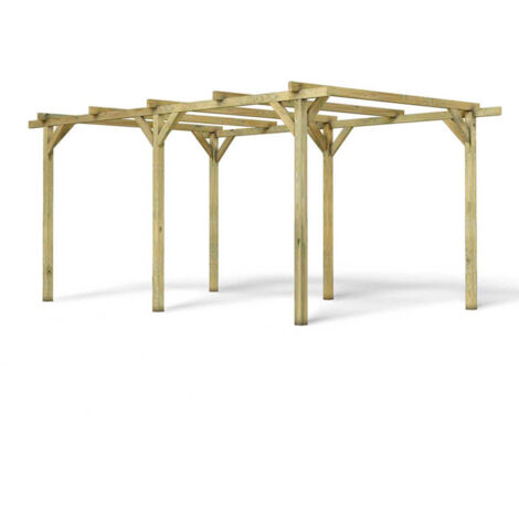 Cerland – Carport 1 voiture en pin traité autoclave – Dimensions 300x512x226 cm – Hauteur passage 221 cm – Surface 15,8 m²