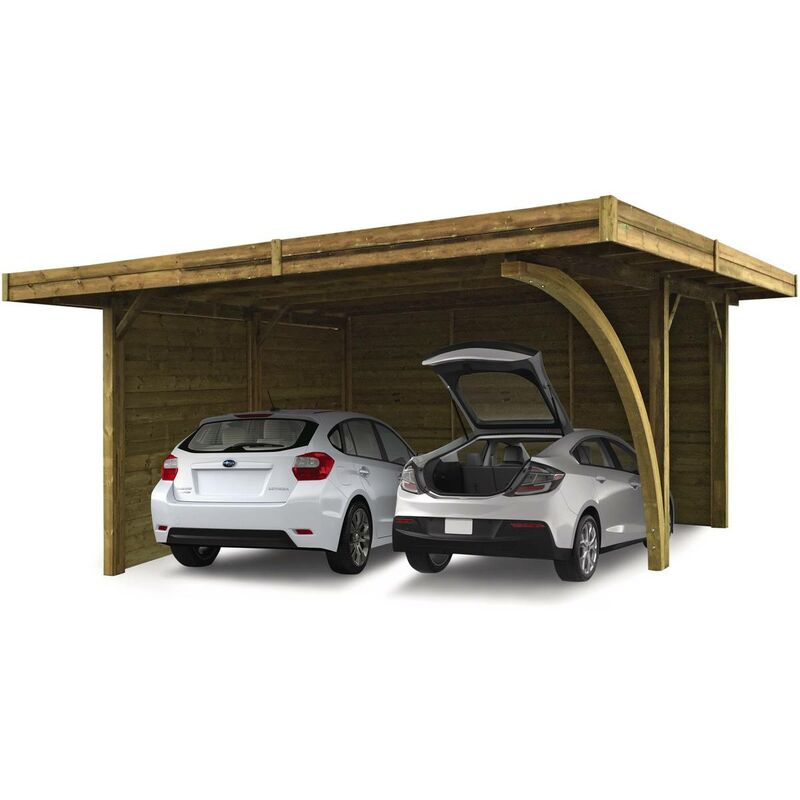 Solid - Carport voiture bois - 19.35 m² - 5.06 x 6.06 m