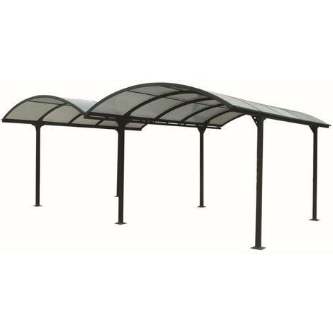 Carport double 28.62m² gris anthracite - Habrita - car6048alrp