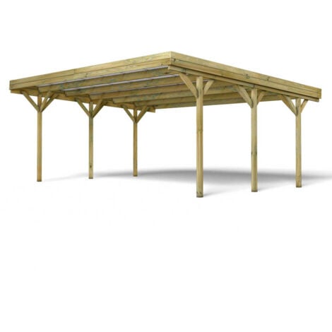 Carport DOUBLE JEAN - 2 véhicules - 604x511cm - Epaisseur 12x12mm