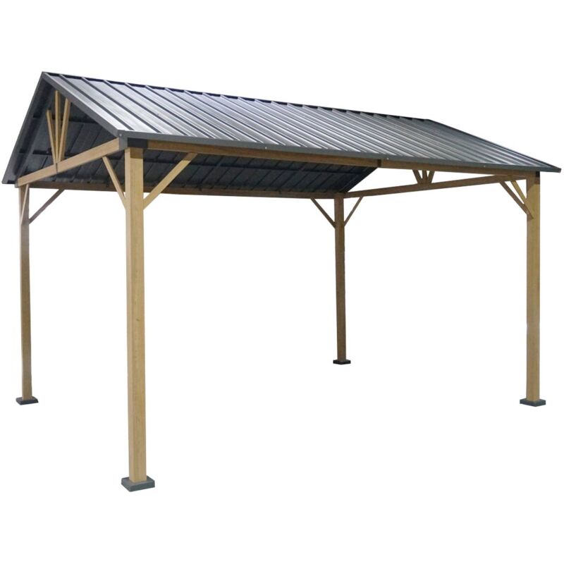 Sweeek - Carport calista en aluminium et acier anthracite. 12 m²