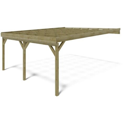 Carport en bois - 29,00m2 - 5,06x5,80m - couleur vert - CAR23 - ALTANKA - Vert