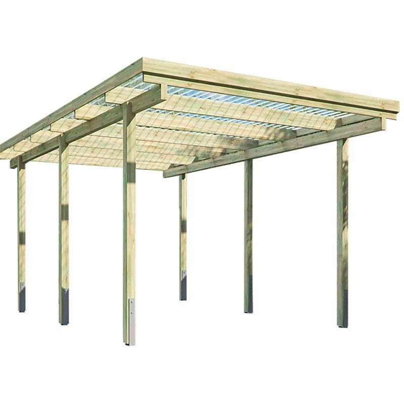 Carport en bois couverture PVC Basic Simple