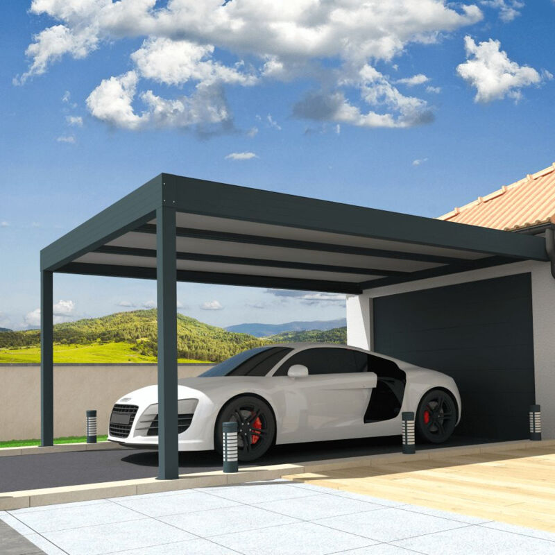 Carport isotoit® modern Gris anthracite 3,78x4,50m
