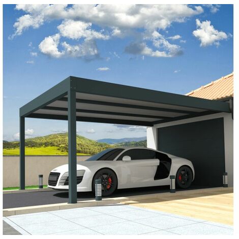 6x12 m, Tente garage de stockage, PRIMEtex 2300, porte 4,1x4,0 m, anti-feu,  gris, sans statique