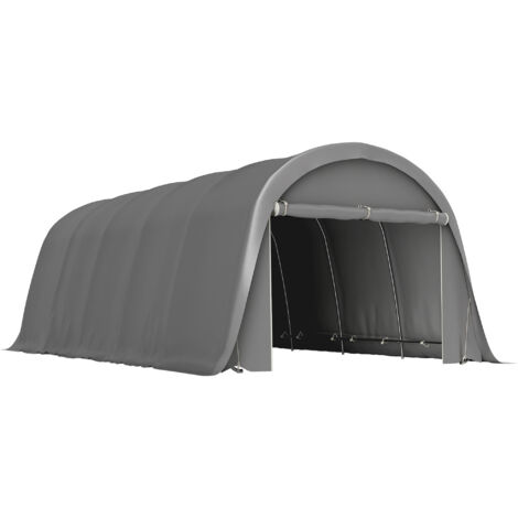 Carport tente garage 3,6x7,2 m abri voiture extérieur tente stockage parois latérales amovibles gris foncé