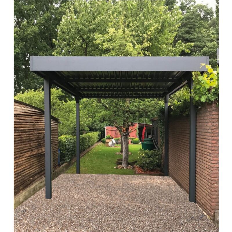 Carport Terrando individuel Easy- 1 voiture Gris 336 x 500 cm - Gris