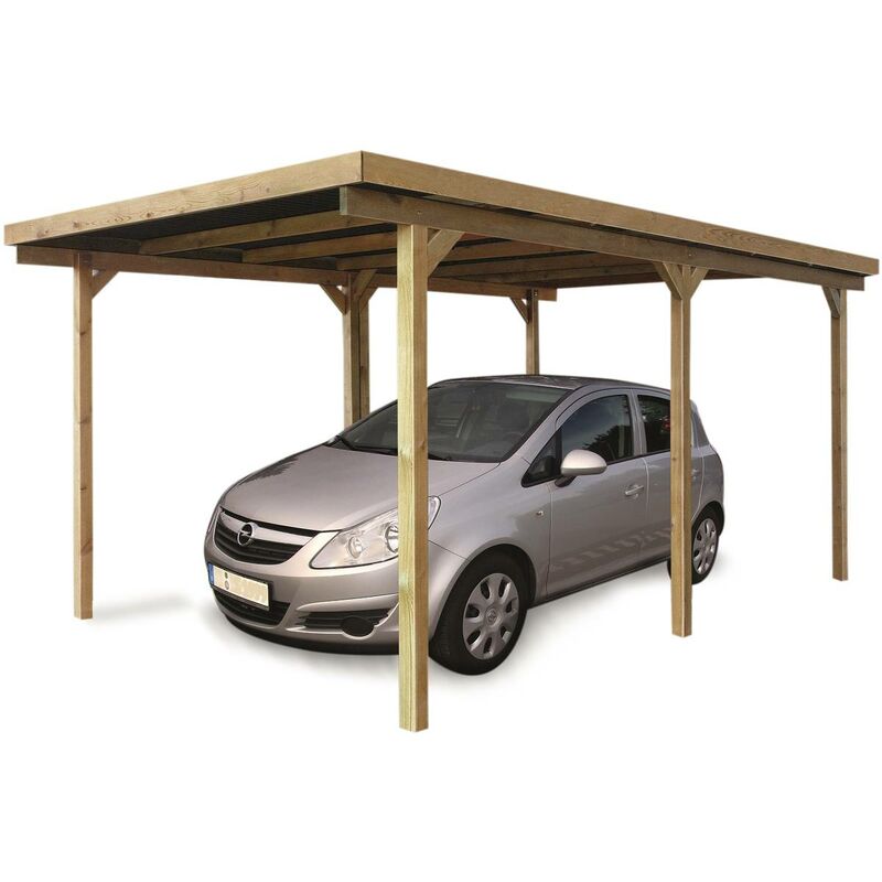 Solid - Carport voiture bois - 15.20 m² - 4.2 x 2.75 x 2.25 m