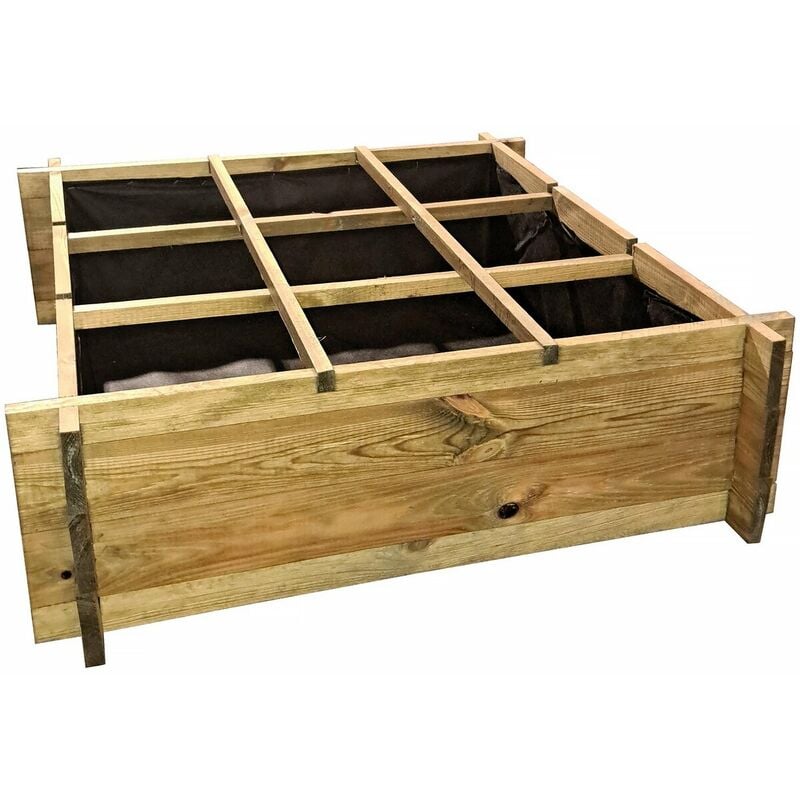 Carré potager en bois 'Iris' - 90 x 90 x 28 cm