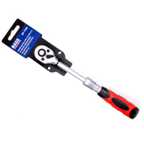 Carraca de 1/4" con mango telescópico
