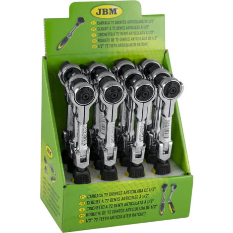 Carraca de 72 dientes articulada 1/2" 175mm JBM 52588