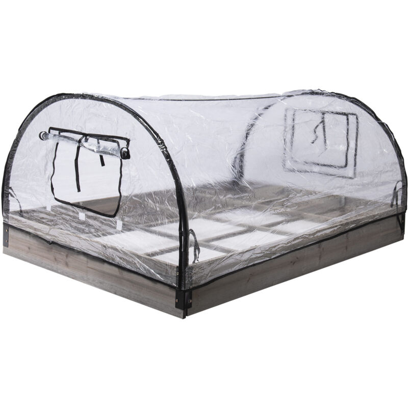 Carré de potager bois et serre Werka Pro 120x80x50cm