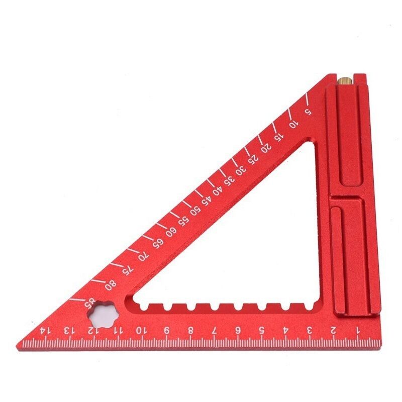 Carré en métal pour le travail du bois, règle triangulaire de charpentier,Règle carrée pour le travail du bois avec échelles métriques impériales