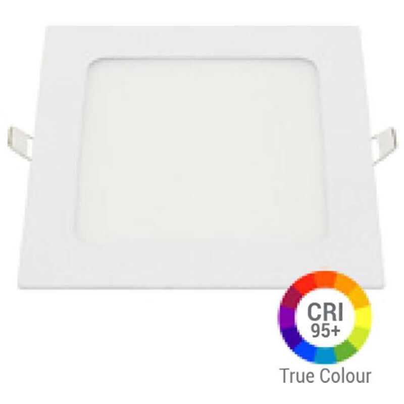 Plafón led Cuadrado 12W Extra Plano Empotrable IRC95 - Blanco Día 6000K