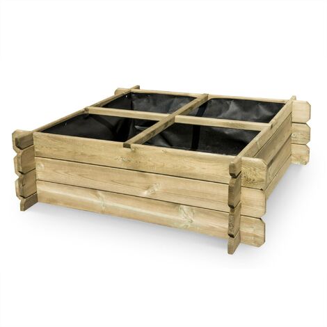 Carré potager 100x100, Lilas - potager en pin autoclave