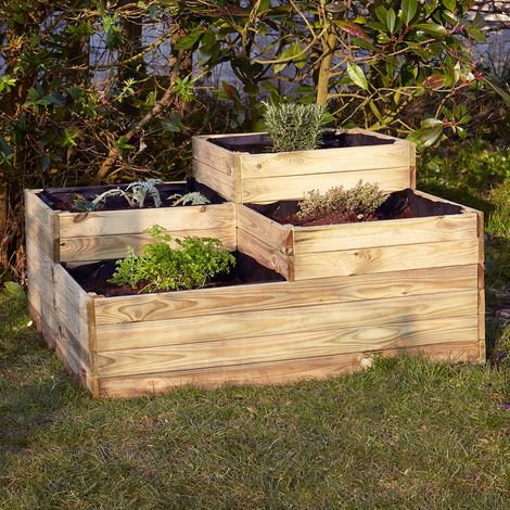 Lot DE 3 Tables potagères de hauteurs différentes - CARRE POTAGER 