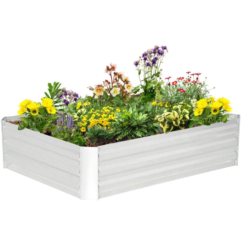 Carré potager acier dim. 120L x 90l x 30H cm tôle acier ondulée galvanisée