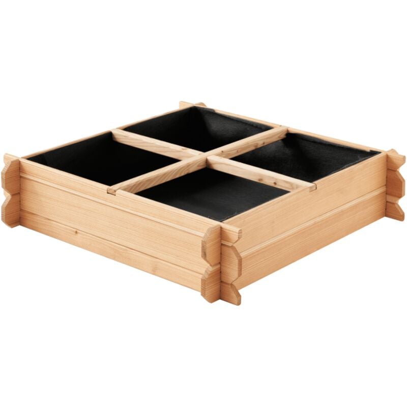 Carré potager en bois mélèze 80 x 80 x 18 cm Freya
