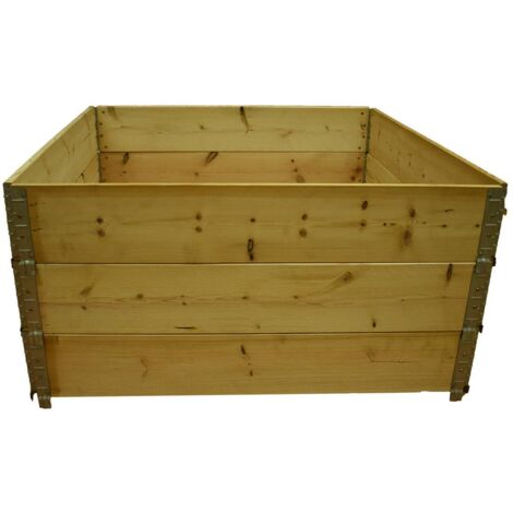 Carré potager en bois naturel 1200x1200mm hauteur 585mm