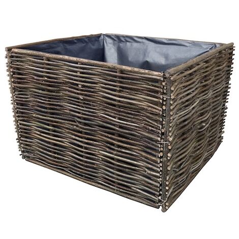 Carré potager en noisetier 120x120x90 cm – Assemblage par lien – Film noir pour rétention chaleur et humidité – Fabrication européenne – Jany France - 120xH