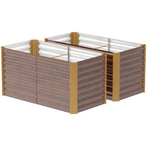 Carré potager en plastique ou métal-Bacs surélevés résistants aux intempéries-Jardinière acier galvanisé-Serre de jardin-120x60x60cm