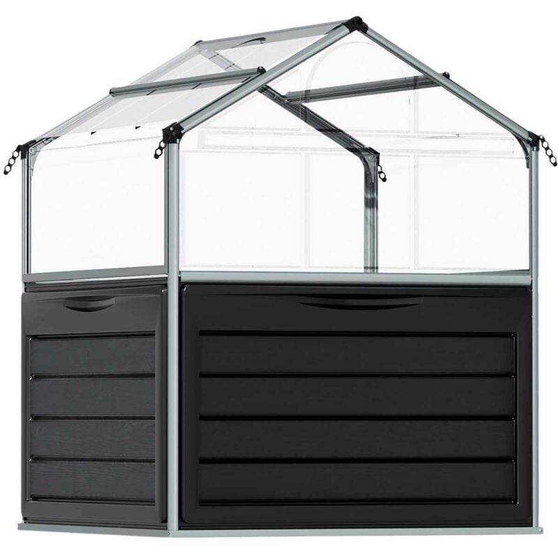 Palram - Serre de jardin carré potager 1.4m² argent 701808