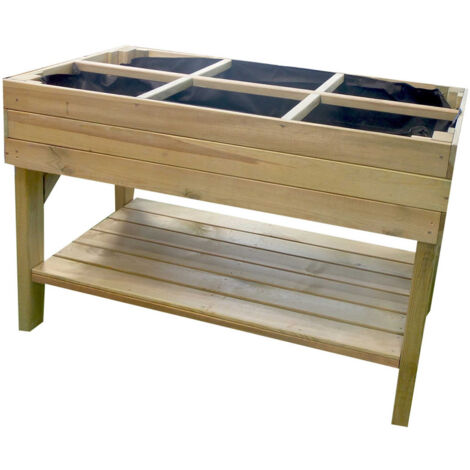 Cerland – Carré potager surélevé 100 x 100 x 27cm – Capacité 203L – Pin sylvestre traité classe 3 – Réduit fatigue et nuisibles - SOL 100 X