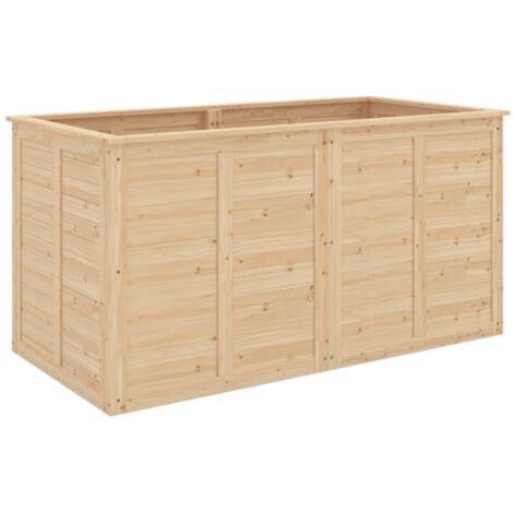 Carré potager surélevé bois 152x77x77cm, bac profond à fond ouvert avec barres renfort, idéal jardin terrasse - Bois naturel